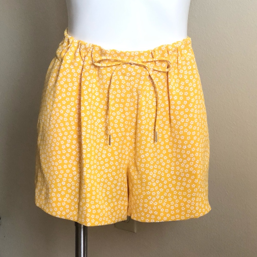 Michael Kors Shorts | Floral Print Yellow Shorts